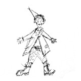 Kinderbuch Figur Schellenursli in meinem Sketch Stil skizziert.